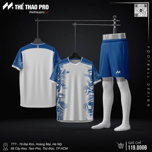 Áo Bóng Đá Không Logo TTP-ELI (TTP-04) Màu Trắng