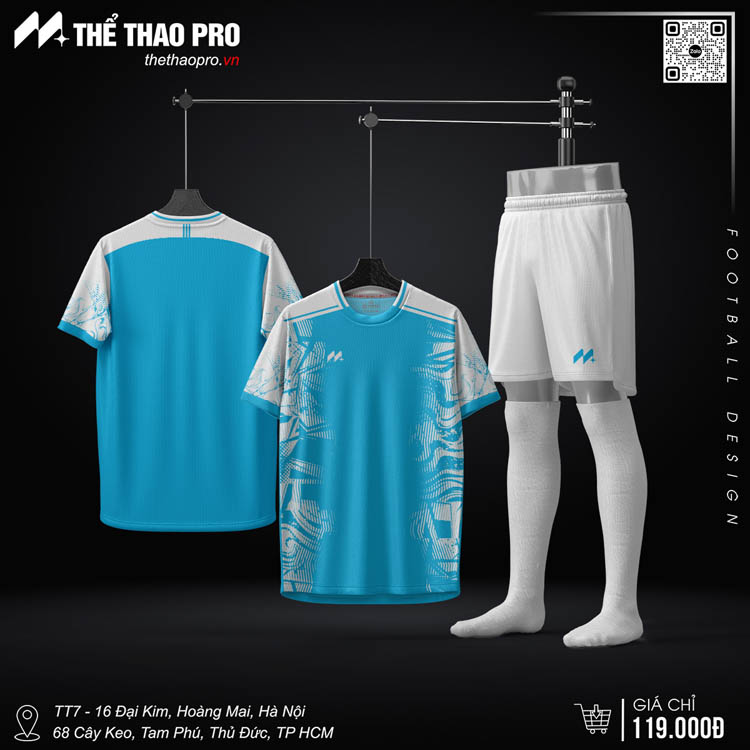 Áo Bóng Đá Không Logo TTP-ELI (TTP-04) Màu Xanh Ya