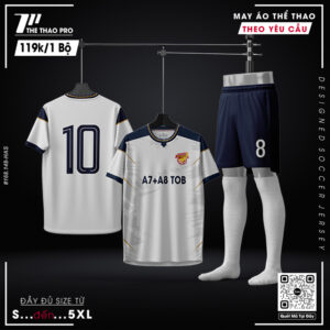 Bộ đồ bóng đá thiết kế trắng xanh navy theo yêu cầu - Cá nhân hóa, thời trang và tiện dụng