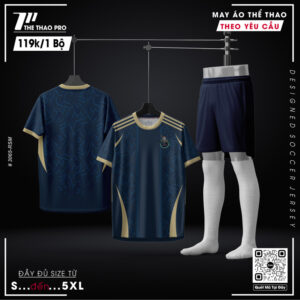 Áo Bóng Đá Thiết Kế Theo Yêu Cầu Màu Xanh Navy - Mã 3065-RSM